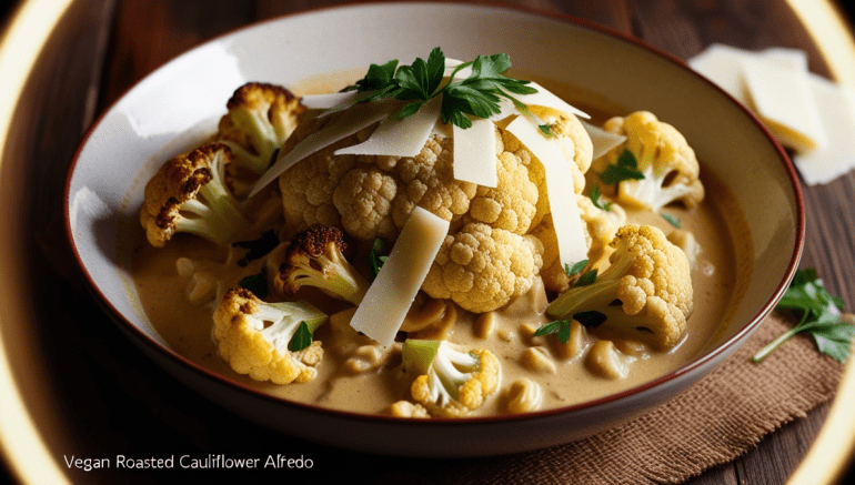 Vegan Roasted Cauliflower Alfredo Recipe