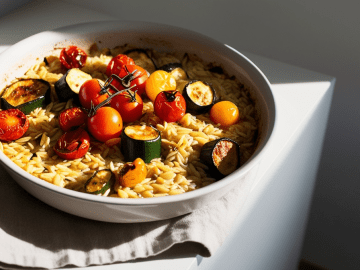 Orzo Dump and Bake Vegetarian Recipe