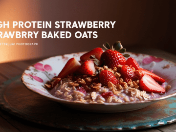 High Protein Vegan Strawberry Baked Oats Recipe