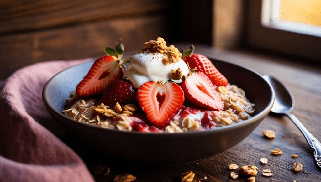 High Protein Vegan Strawberry Baked Oats Recipe