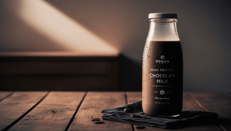 High Protein Vegan Chocolate Milk Without Sucralose